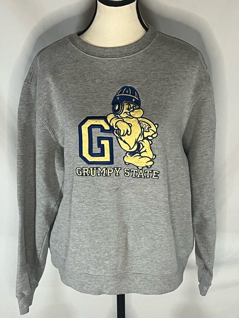 Disney Grumpy State University Vintage Graphic Crewneck Sweatshirt Medium